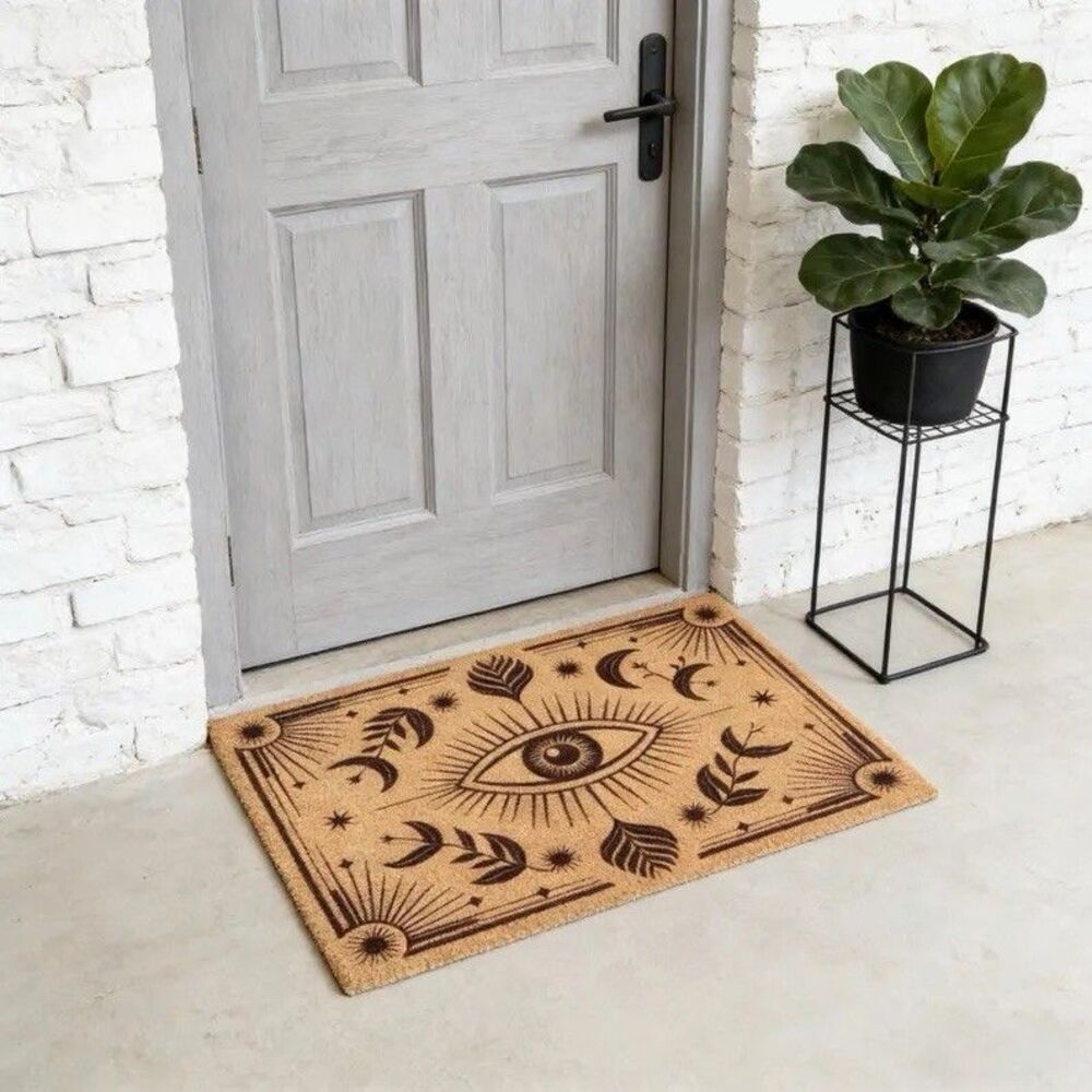 Evil Eye Protection Doormat Boho Bohemian Welcome Mat Front Door Outdoor Rug - Picture 3 of 7